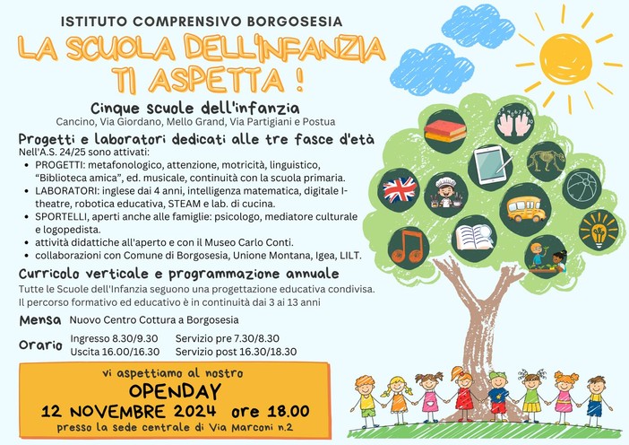 Open day per la scuola dell'infanzia a Borgosesia