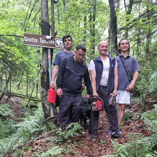 Caprile: il sentiero che porta alle “Grotte Tassere” nuovamente agibile grazie ai ragazzi delle comunità di Aise, FOTO