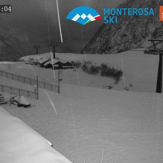 Le web cam del mattino immortalano la neve in Valsesia