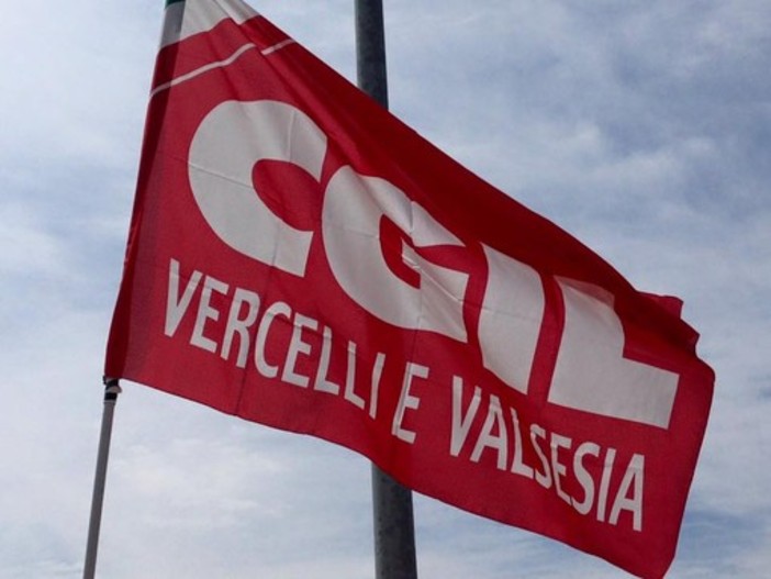 Il segretario Cgil Maurizio Landini a Vercelli