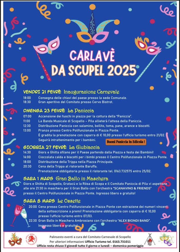 CARLAVE’ da SCUPEL con le maschere Giors e Ghitta