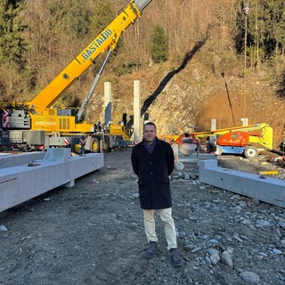 Eraldo Botta nell'area cantiere