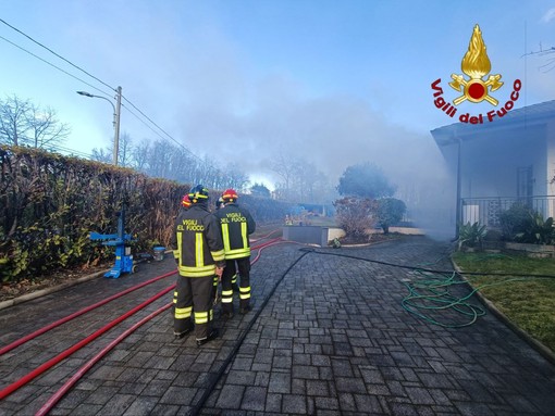 Incendio scantinato ad Agrate Conturbia