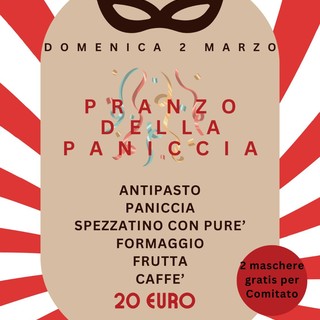 Pranzo della paniccia a Rossa domenica 2 marzo