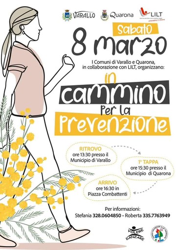 Per la festa della donna camminata per la prevenzione tra Varallo e Quarona