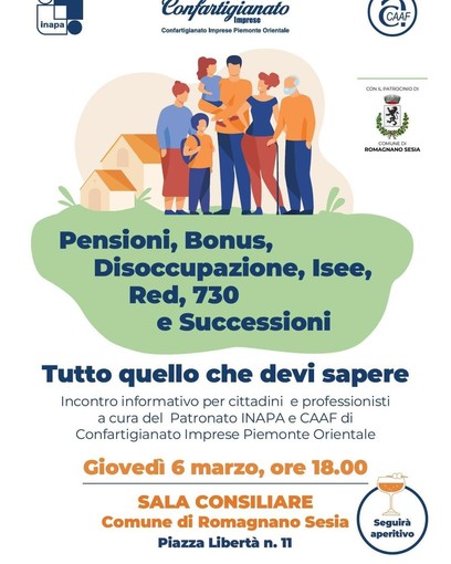 Incontro su previdenza e assistenza fiscale a Romagnano Sesia