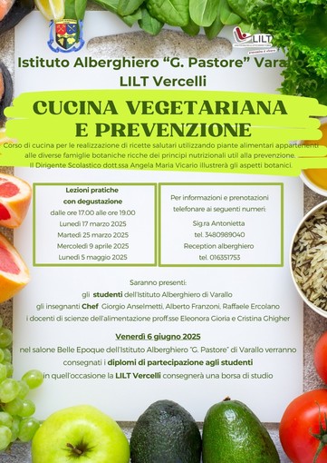 Corso di cucina vegetariana e prevenzione con l'istituto alberghiero di Varallo