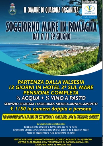 Soggiorno al mare con il Comune di Quarona