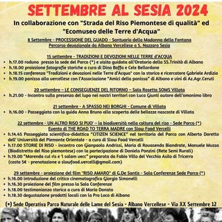 Settembre al Sesia 2024: in programma la rassegna culturale.