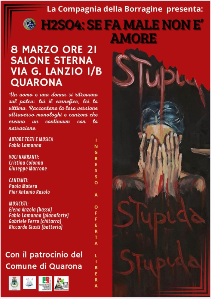 &quot;Se fa male non è amore&quot;: spettacolo sabato 8 marzo a Quarona