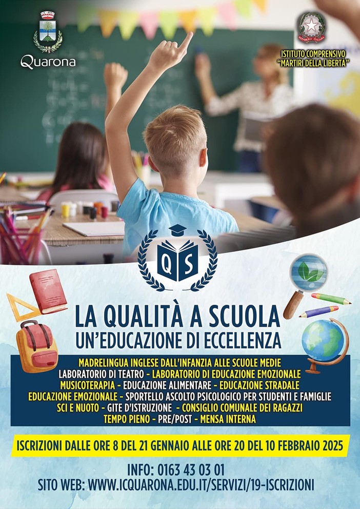 &quot;Qualità a scuola&quot; con l'istituto comprensivo di Quarona