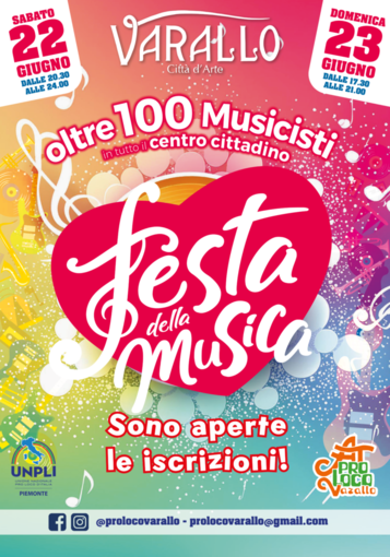 Festa della musica 2024, la Pro Loco di Varallo presenta il programma.