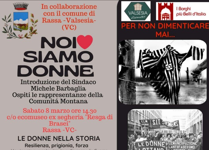 &quot;Noi siamo donne&quot;: l'evento a Rassa per l'8 marzo