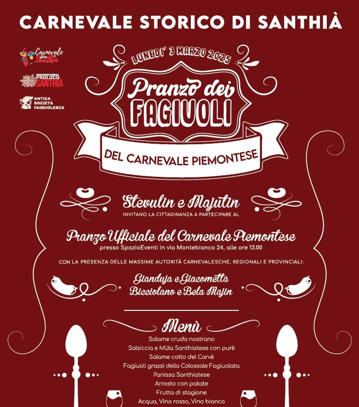 Pranzo dei Fagiuoli al carnevale di Santhià