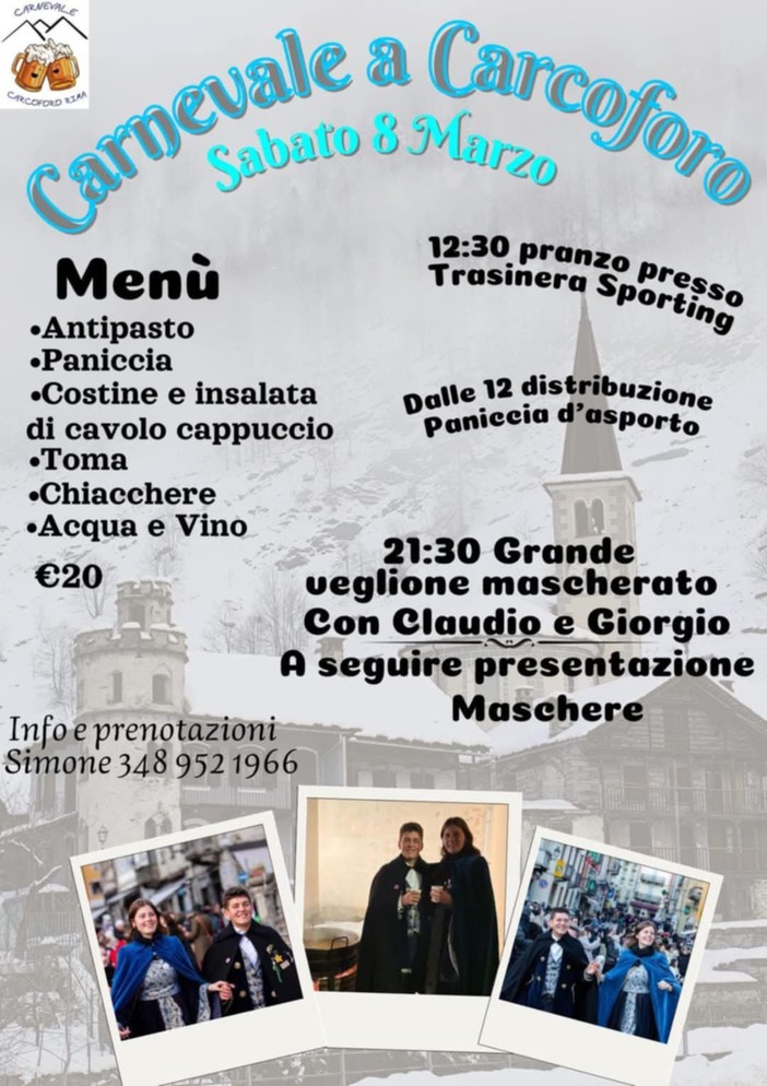 Carnevale a Carcoforo l'8 marzo