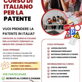 A Valdilana corso di italiano per conseguire la patente