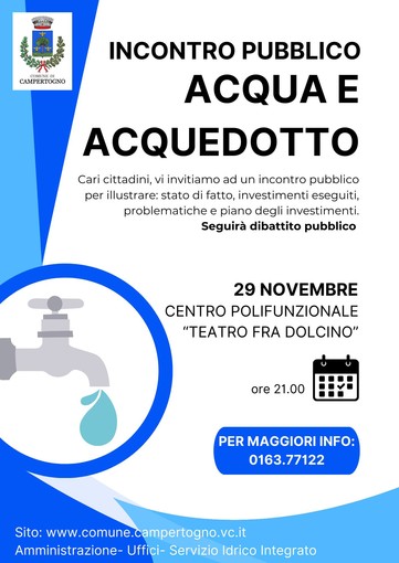 A Campertogno un incontro parlare di acqua e acquedotto