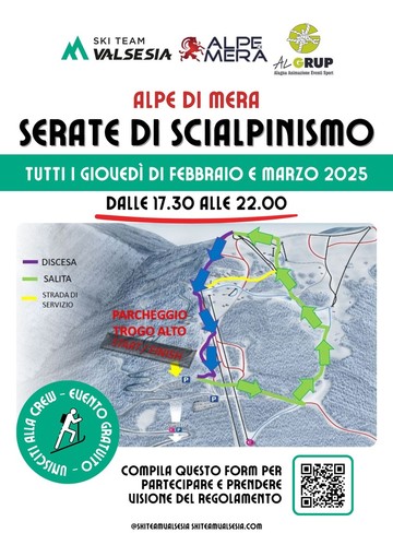 Serate di scialpinismo all'alpe di Mera