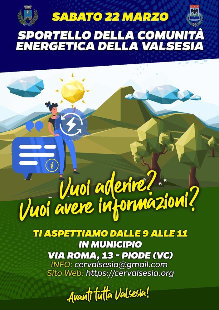 Piode: Sportello Informativo sulle Comunità Energetiche