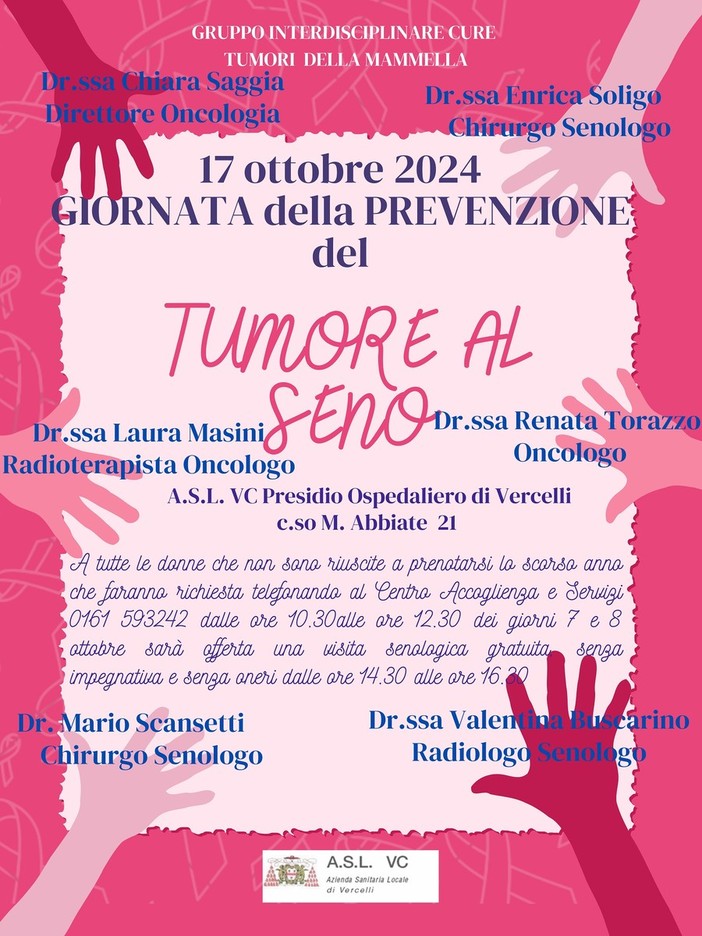 Il 17 e il 19 ottobre due giornate dedicate alla prevenzione al femminile