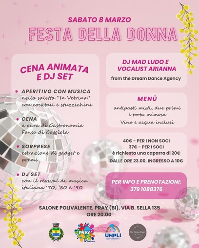 A Pray la Pro loco organizza la festa della donna