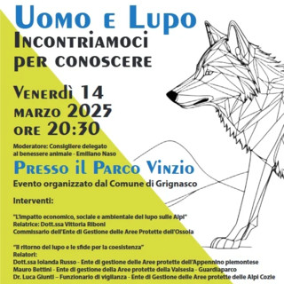 Grignasco: Incontro pubblico sul ritorno del lupo e la convivenza con l’uomo