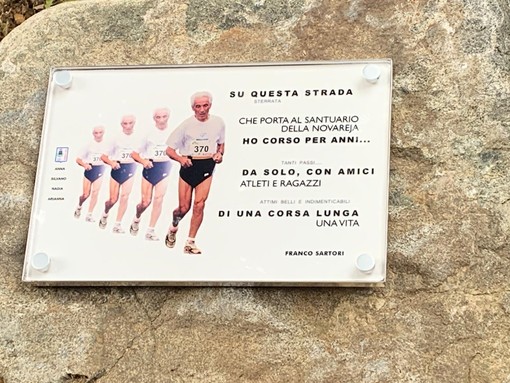 L'omaggio della Valsessera a Franco Sartori, una vita dedicata all'atletica (foto dalla pagina Facebook di Comune di Valdilana)