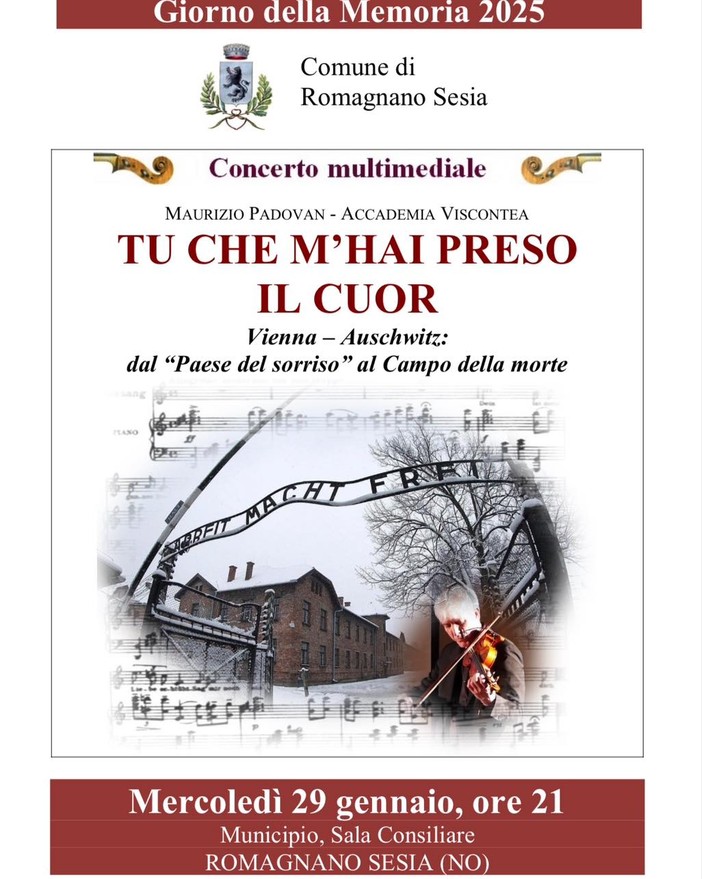 Concerto multimediale per il &quot;Giorno della Memoria&quot; a Romagnano