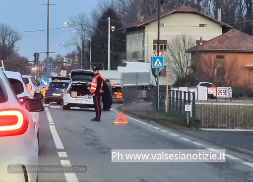 Tamponamento sulla Statale a Roasio, sul posto i carabinieri