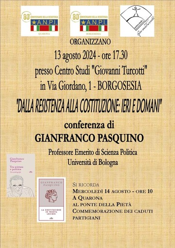 “Dalla Resistenza alla Costituzione: ieri e domani”, la conferenza a Borgosesia.