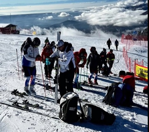 Una immagine degli allenamenti allo Ski Racing Center